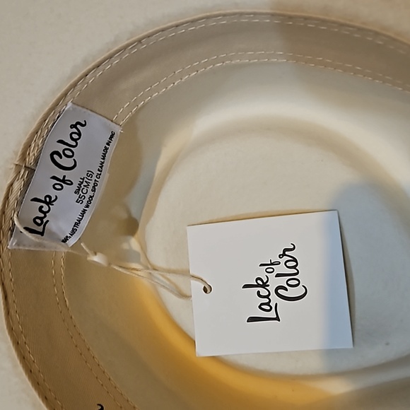 LACK OF COLOR IVY BEVERLY FEDORA HAT WHITE SIZE 55CM (S) - Picture 15 of 17